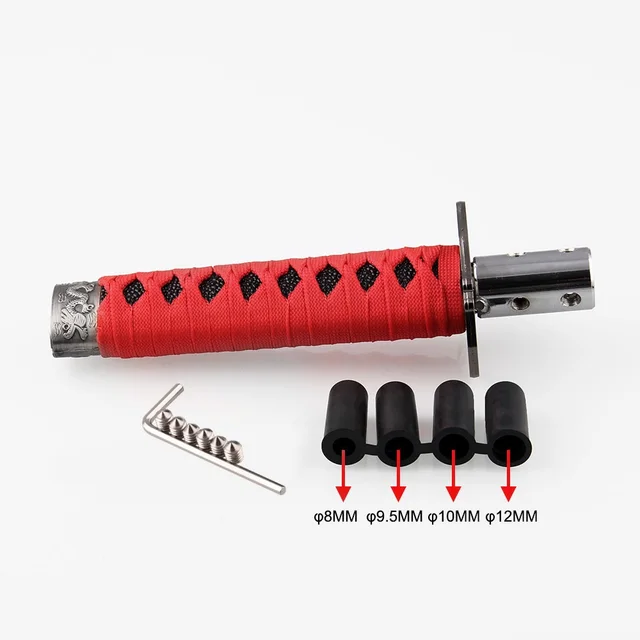 Universal 200MM/300MM JDM Katana Samurai Sword Shift Knob Shifter With Adapters Gear Shift knob car accessories 20CM red with black