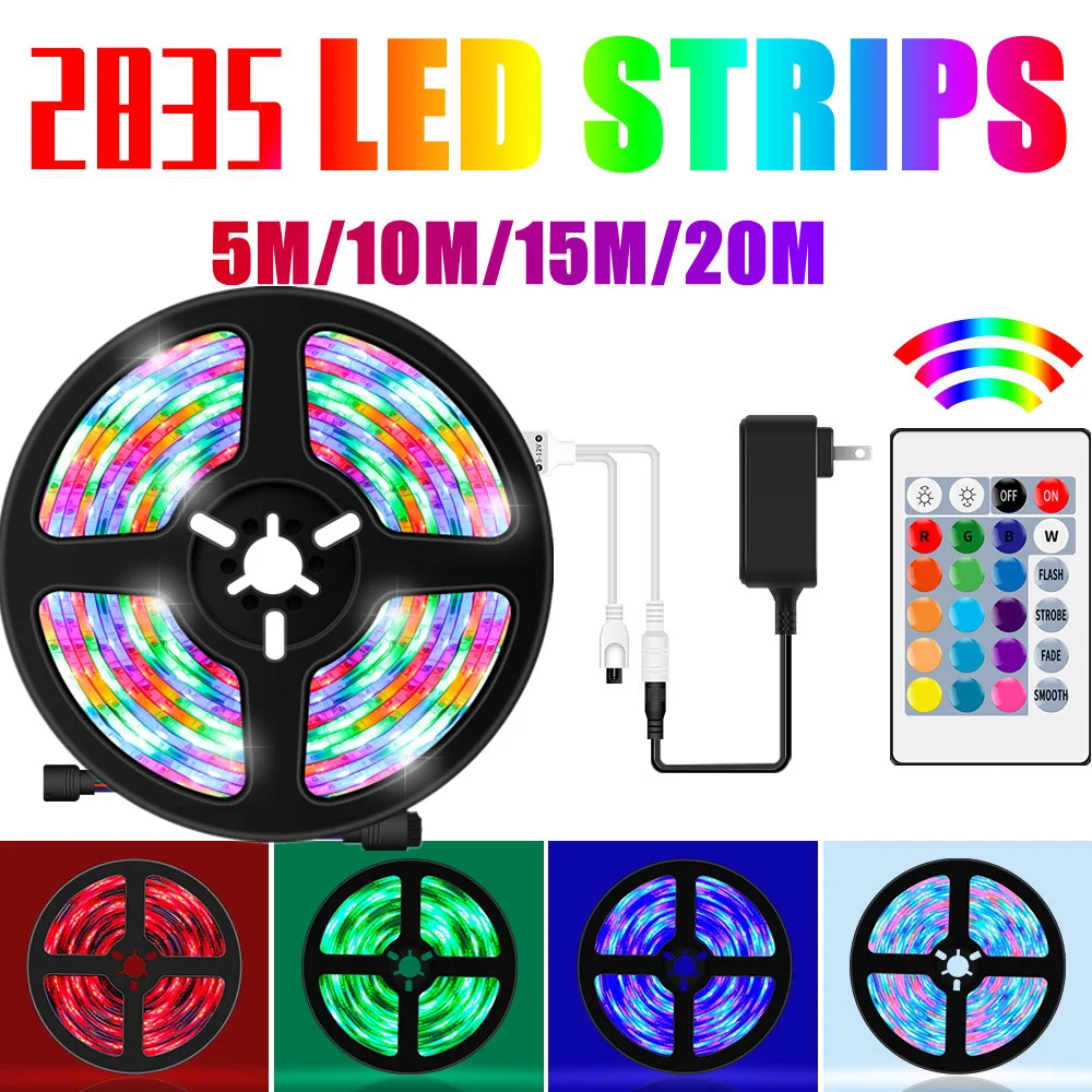 Светодиодные ленты с ИК контроллером 24 клавиши Гибкая RGB 2835 декоративная