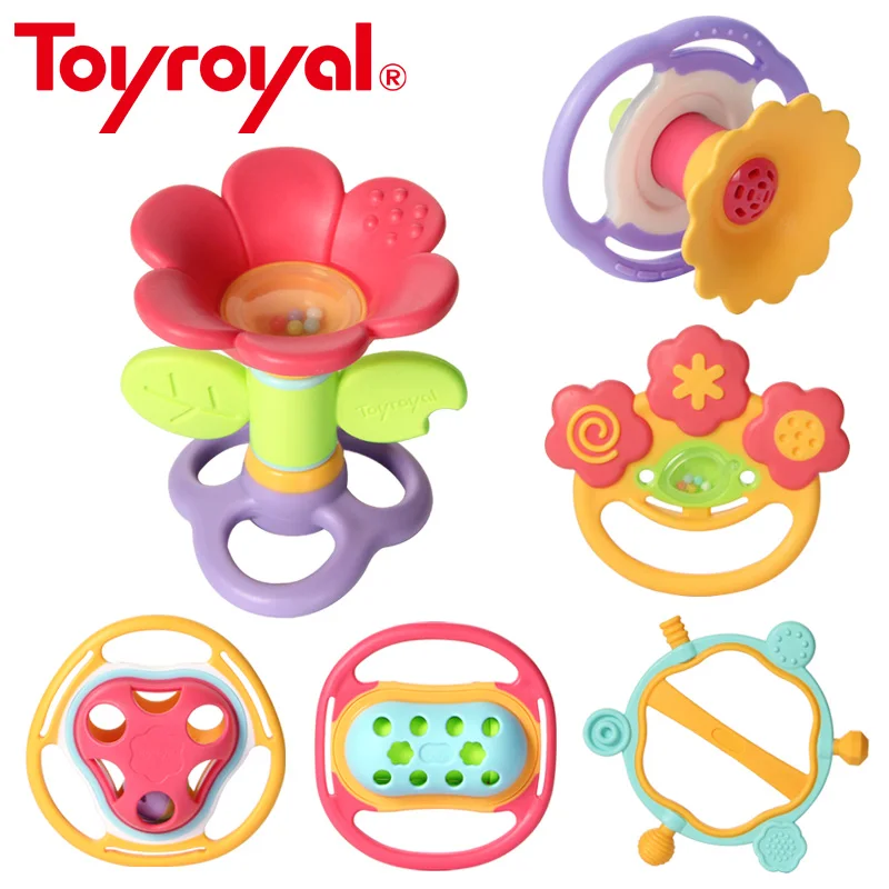 Toyroyal Мягкие гибкие Прорезыватель с погремушкой детские развивающие успокаивающие игрушки для детей Подарки для новорожденных