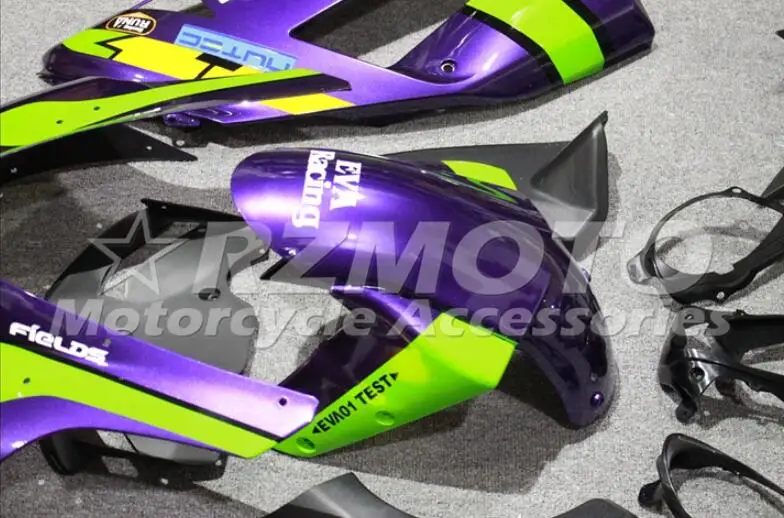 ABS мотоцикл Полный обтекатели комплект подходит для Kawasaki ZX6R 2007 2008 ZX-6R 07 08 ниндзя 636 Кузов Набор фиолетовый зеленый