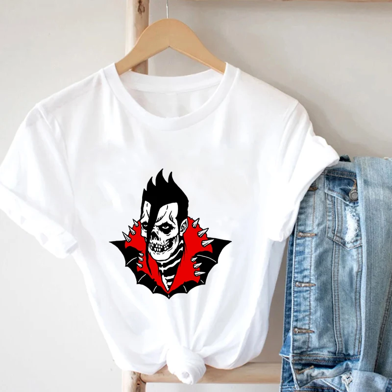 Cool Funny Hip Hop Plus Size Tops For Women Skull Men Graphic Cartoon T-Shirts Japan Anime Summer Or Man | Женская одежда