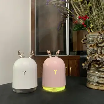 

Desktop Colorful Night Light Xiaomeng Mini Humidifier Powder Rabbit Creative Usb Humidifier Elk Rabbit Desktop Night Light