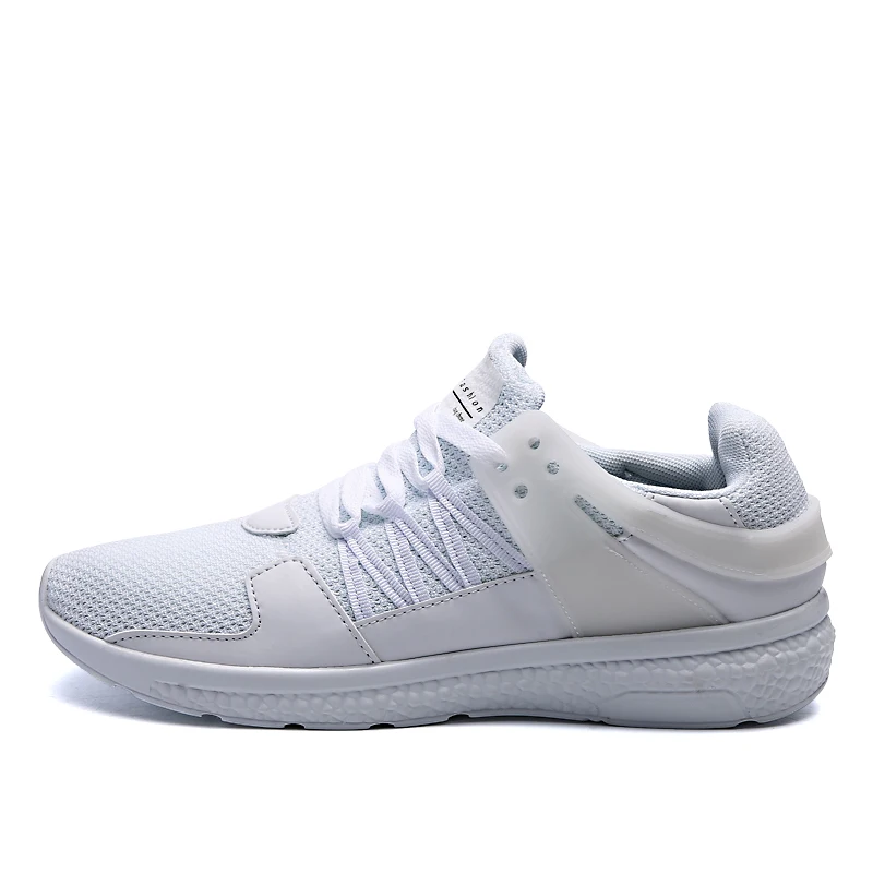 New Cheap Elastic Sport Sneakers Shoes Men's Running Shoes Soft Sneakers Comfortable Athletic Footwear Zapatillas Running Hombre - Цвет: white