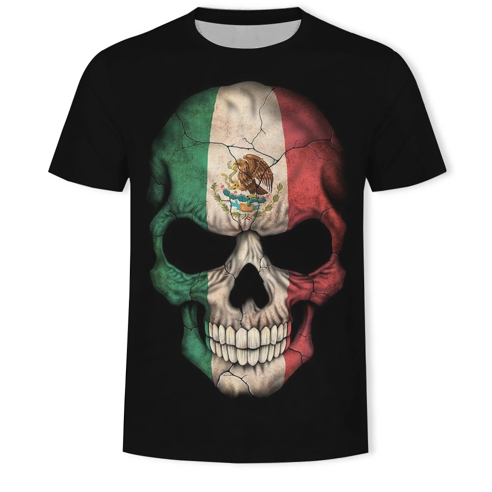 

3D horror T-shirt men's casual round neck short-sleeved shirt summer street fashion T-shirt clothing