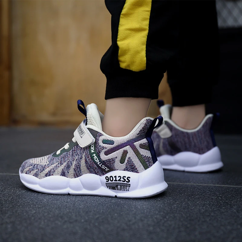 Thick Bottom Sneakers Children Running Shoes Sport Shoes Shock Absorption Kids Casual Breathable Travel Shoe SD059