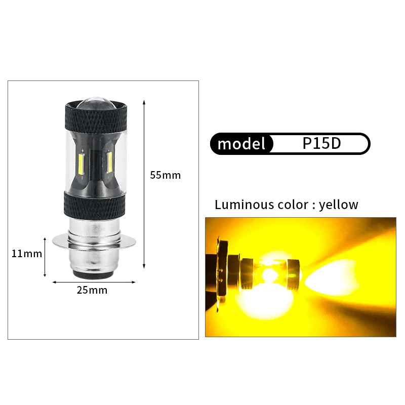 10 шт. светодиодный лампы светильник s для мотоцикла головной H6 P15D 1860 4SMD 9V-32V 6500 к