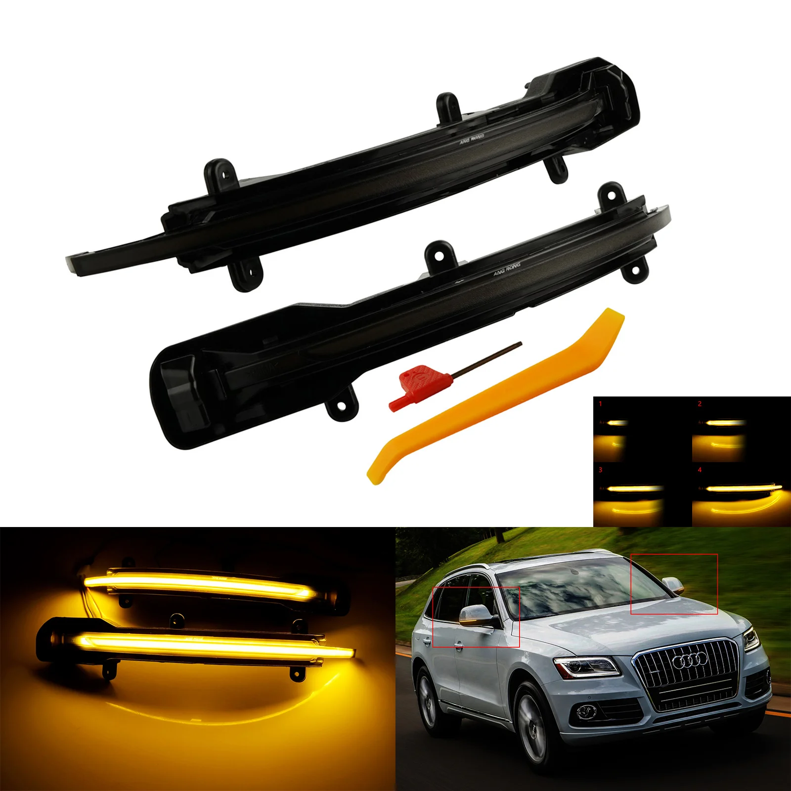 

Динамический светодиодный зеркальный боковой индикатор для Audi Q5 Q7 SQ7 2008-2017