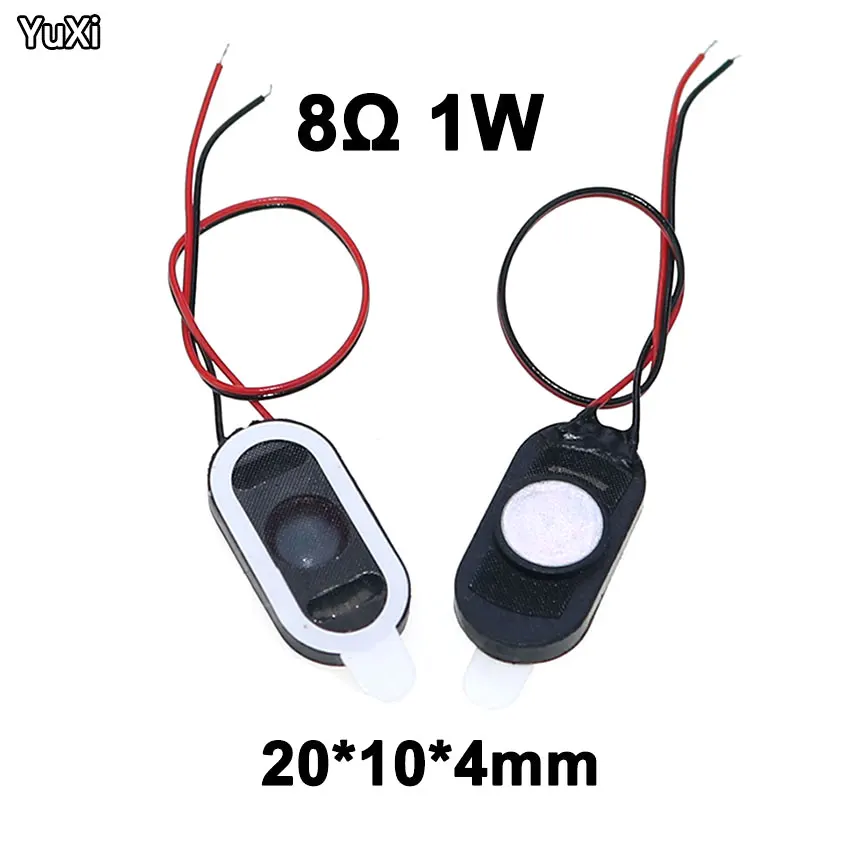 YUXI 1-100Pcs Lautsprecher 2010 Oval Tablet telefon tablet micro lautsprecher 1W 8 Ohm 20*10*4mm Mit Drähte DIY Audio Zubehör