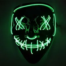 2019 Nieuwe Halloween LED Masker Purge Maskers Verkiezing Mascara Kostuum DJ Party Light Up Maskers Glow In Dark 12 Kleuren masque V(China)