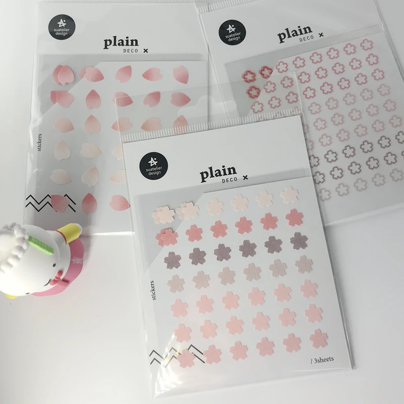 Cute Sakura Stickers Korea Origin Flower Petal Aesthetic Pink Sticker Scrapbooking Material Journal DIY Craft Supplies