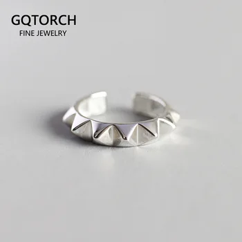 

Real Pure 925 Sterling Silver Rings For Women Punk Rock Gears Opening Type Fine Jewelry Bagues Pour Femme