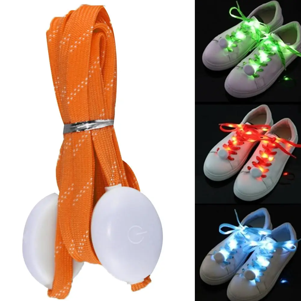 

Luminous Shoelaces Athletic Sport Flat Canvas Shoe Laces Shiny Fashion Glowing Light Up Club Party Mall Strap Fluorescent Tenis