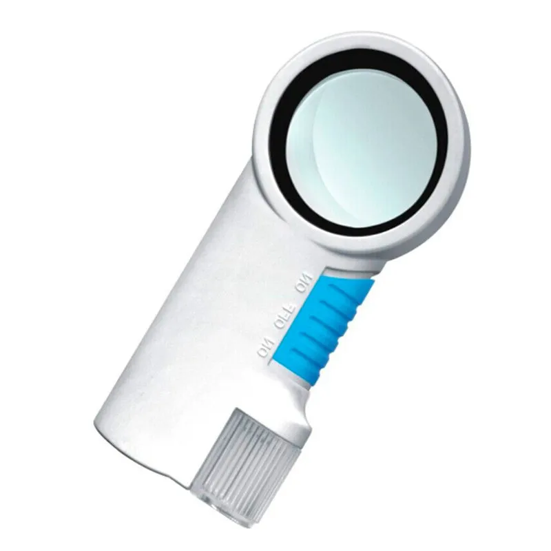 

8 times HD LED light plastic magnifying glass handheld high magnification elderly reading book with flashlight function