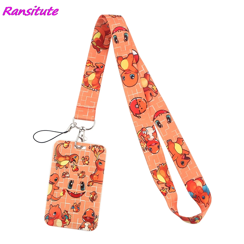 Ransitute-cordón de dragón de fuego R1616, soporte de tarjeta de identificación para estudiante, colgante para cuello, cordón de teléfono móvil, accesorios, regalos para amigos