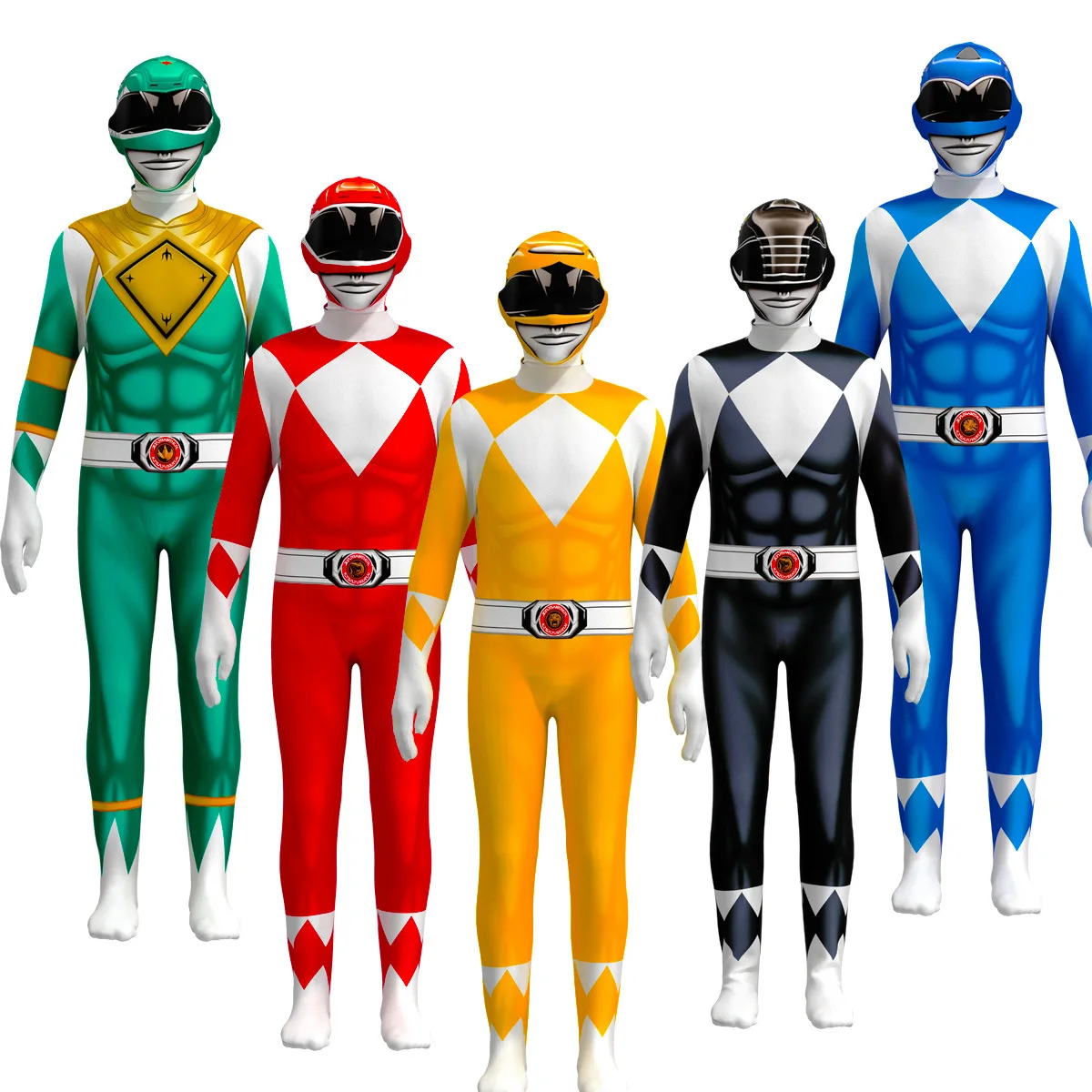 Review of Adult Kids Power Samurai Sentai Shinkenger Rangers Costume Superhero Cosplay Halloween Birthday Party Zentai Suit Jumpsuit