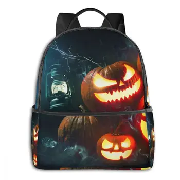 

Pumpkin Head Lantern In Scary Night Forest Children Backpacks Schoolbag Book Bag Kids Backpack Children School Bag Boy Backpack