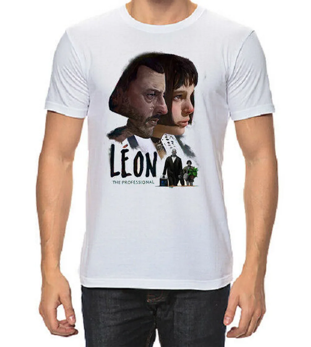 Leon Профессиональная мужская футболка Luc Besson модная новинка с тегами Diy pritted tee shirt |