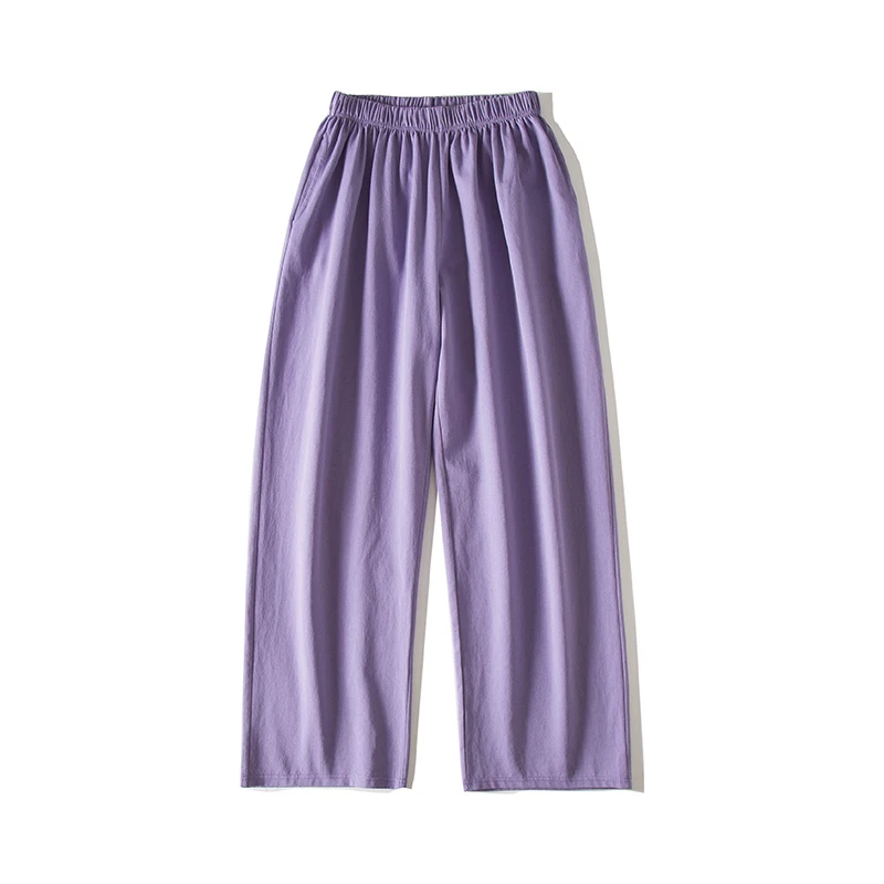 Новые Брендовые повседневные брюки с несколькими карманами, мужские свободные хлопковые тонкие брюки в стиле хип-хоп, белые/фиолетовые