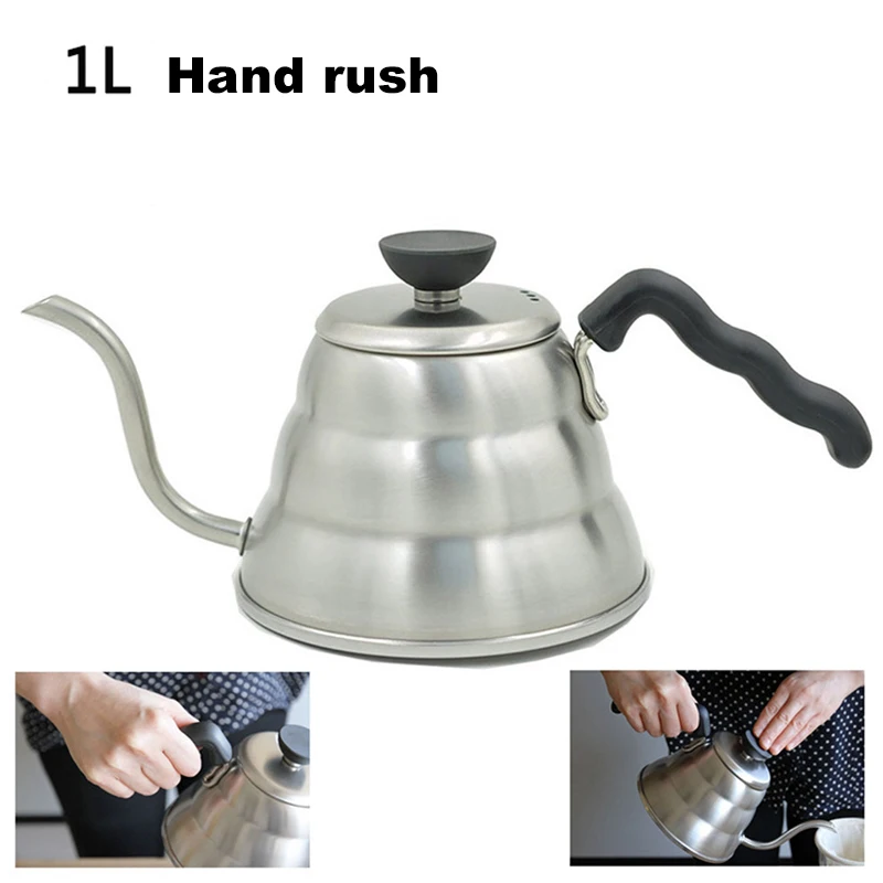 Cheap Stainless Steel Hario Coffee Drip Gooseneck Kettle Pot Teapot Kettle Tea Maker Hight Quality Bottle Kitchen Accessory 1000ML