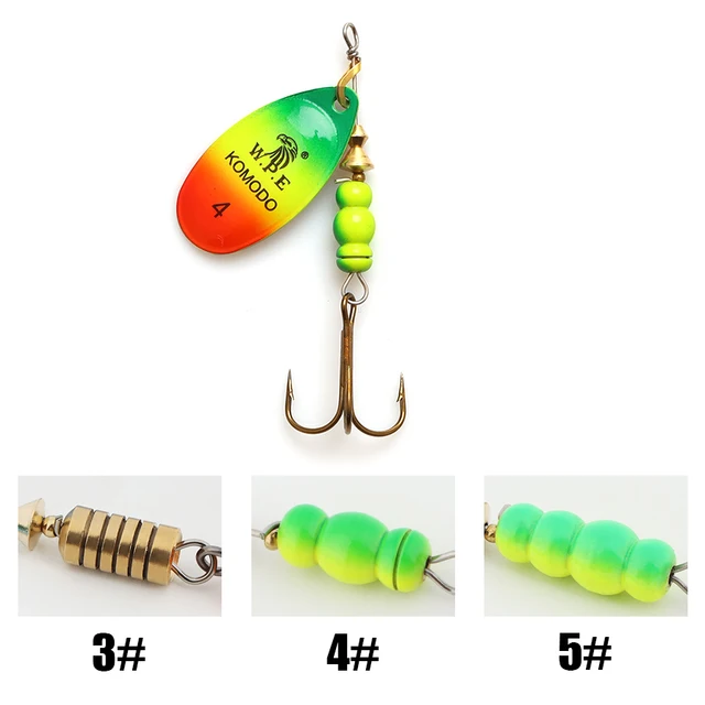W.P.E Brand 1pcs Spinner Lure 6.5g/9.7g/13.4g Bass Fishing Bait Metal Spoon Lure Treble Hook Fishing Tackle Hard Lure CrankBaits 14