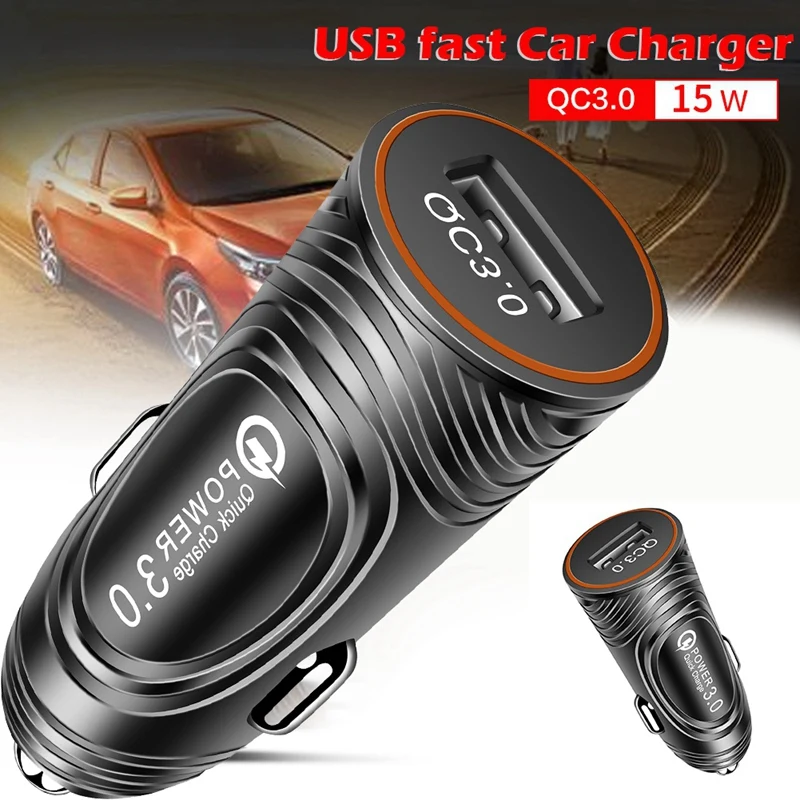 Мини Быстрая зарядка для автомобиля QC 3,0 USB Автомобильное зарядное устройство для IPhone IPad Tablet PC быстрое зарядное устройство для телефона для samsung S8 S9 S10 Plus