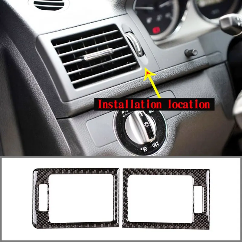 

For Mercedes-Benz C-Class W204 2007-2010 Side Air Outlet Frame, Real Carbon Fiber (Soft) Car Interior Accessories