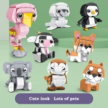 

Small particle creative animal building block children assembled animal series model diy puzzle building block toy gift