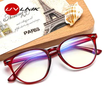 

UVLAIK Anti Blue Light Round Cat Eyes Eyeglasses Frame Women Men Computer Eyewear Optical Spectacle Glasses Frames