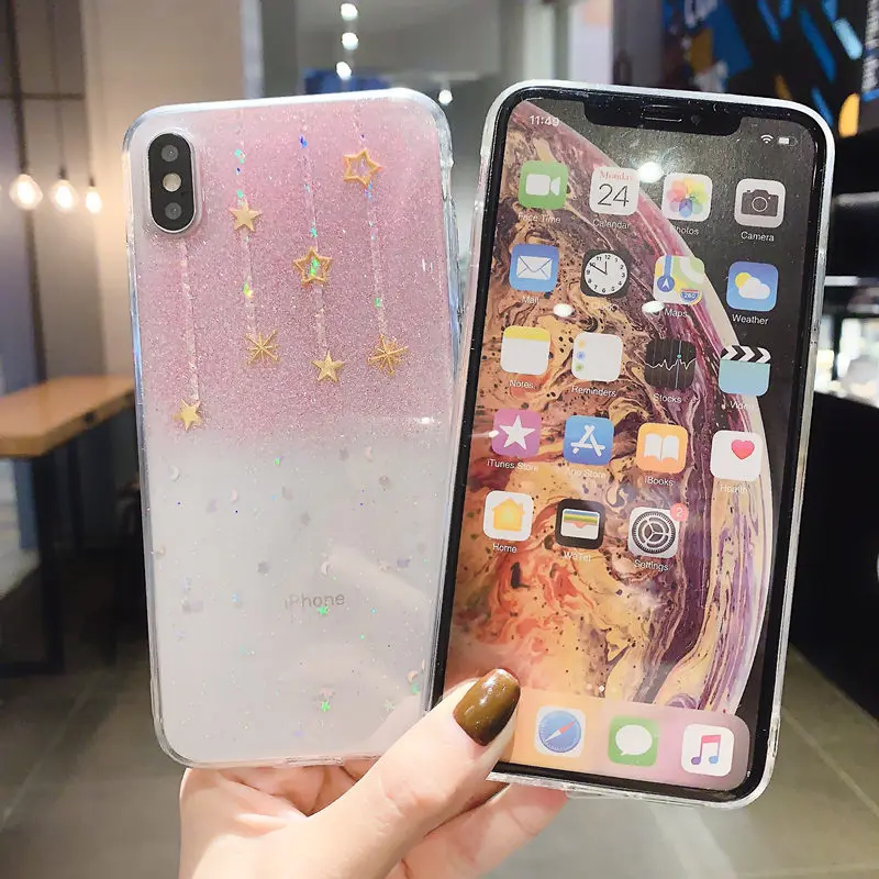LOVERONY блестящий чехол для телефона iPhone XS MAX XR X 6 6S Plus девочек 7 8 прозрачный защитный