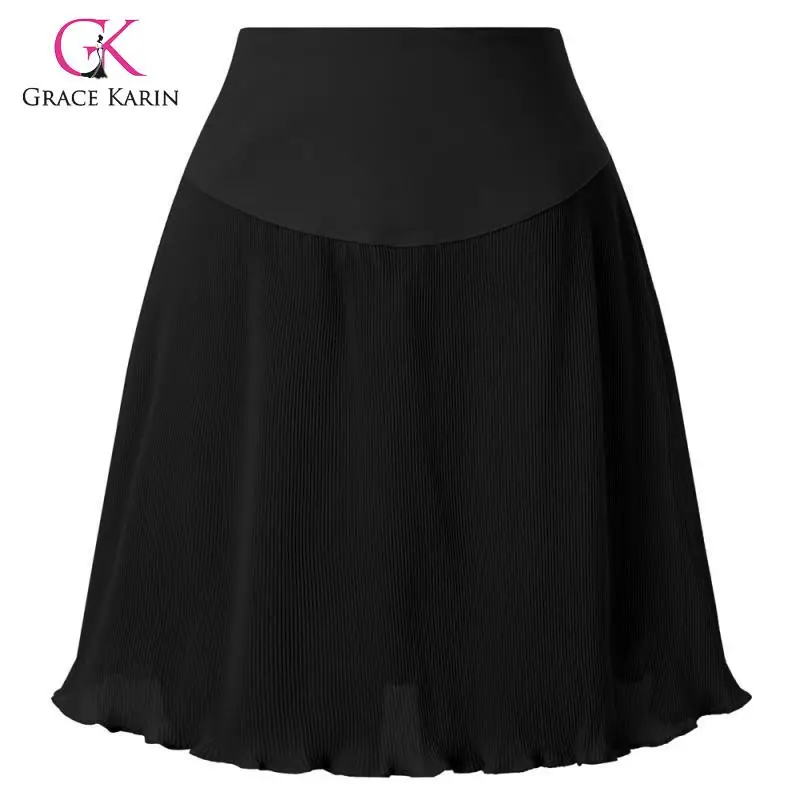 Grace Karin женская короткая мини-юбка летняя однотонная шифоновая Свободная юбка
