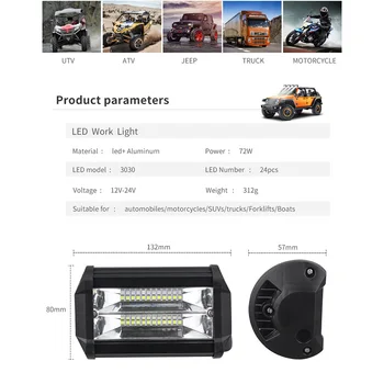 

Waterproof Car Working Light 6000K Accessories Parts Motorcycle 5 Truck