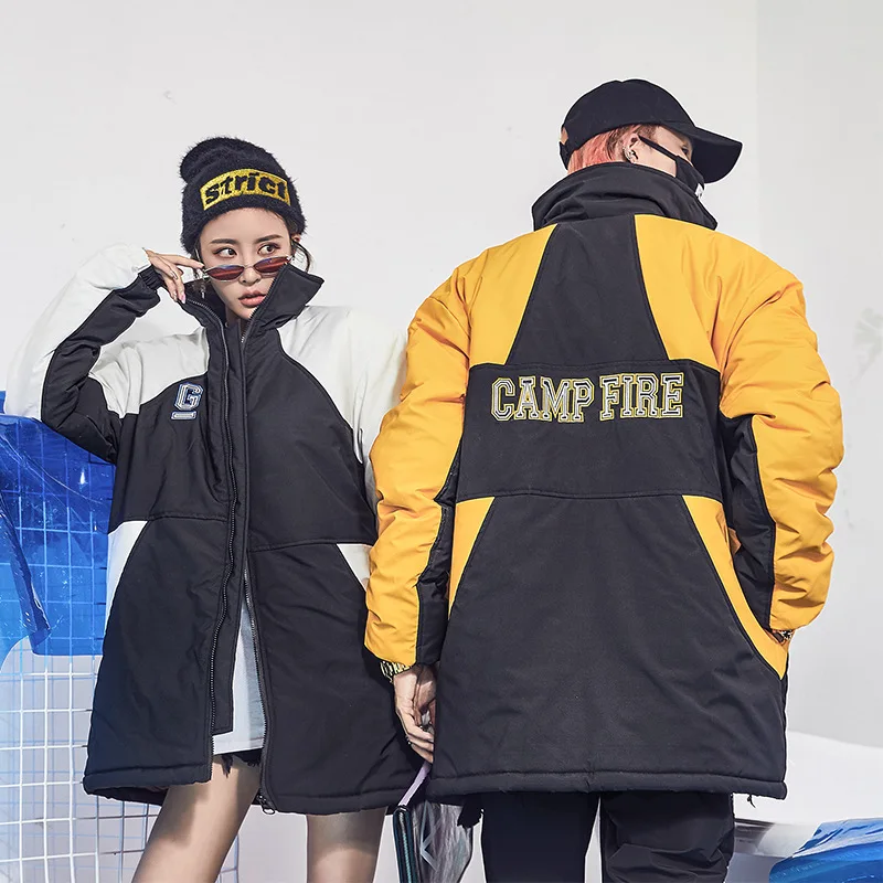 Nieuwe Winter Dikker Warme Parka Paar Jassen Mannen Vrouwen Casual Losse Uitloper Jassen Koreaanse Stijl Liefhebbers Kleding Stand Kraag