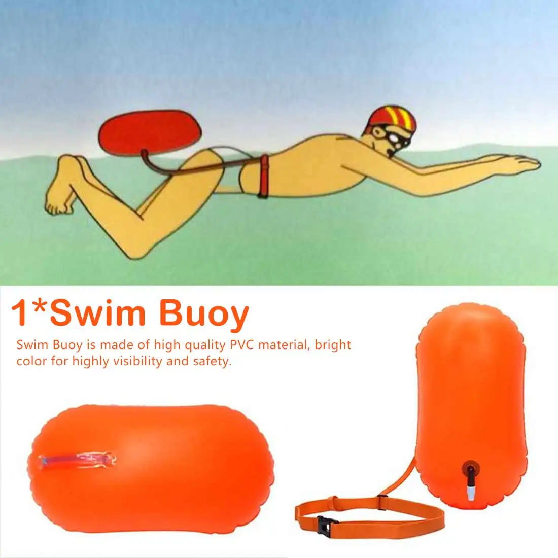 

Swim Buoy Swim Safety Float For Open Water Swimmers Triathletes, Kayaker Snorkelers For Safe Swim Training