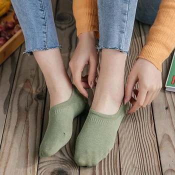 

Spring summer women socks Solid color fashion wild shallow mouth invisible socks felmen slipper socks