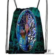 Изготовленная на заказ Мандала El Laberinto de Rosa@ 4 походная сумка на шнурке милый рюкзак для детей(черная спинка) 31x40 см#20180611-02-99