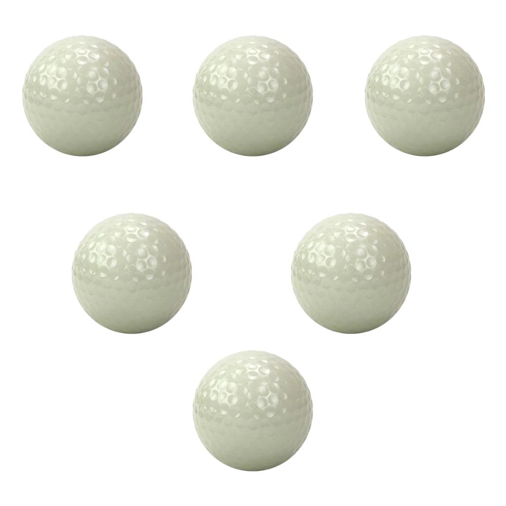 6pcs Night Golfing Luminous Golf Balls Fluorescent Long Lasting Bright Sunlight Glow Golf Club Accessory
