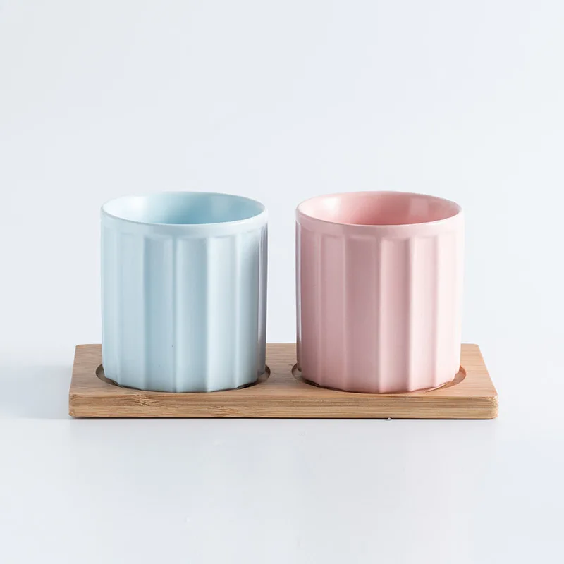 

Toothbrush Cup Two-piece Set Ceramics Wash Tooth Mug Durable Big Mouth Couples Cups Environmental Friendly Bathroom Supplies