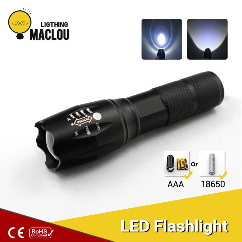 

LED Rechargeable Flashlight Powerful XML T6 18650 Battery Torch Portable Waterproof Outdoor Camping Lamp Tactical Flashlight
