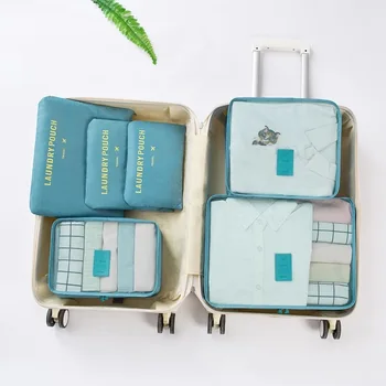 

7pcs/set Men Travel Bag Sets Waterproof Packing Cube Portable Clothes Sort Case Women Luggage Organizer Bag Accessories Supplies