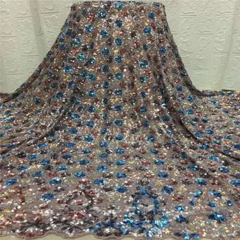 

Embroidery lace fabric high quality chantilly lace fabric in dubai sequins lace fabrics Christmas dress sewing A2252107