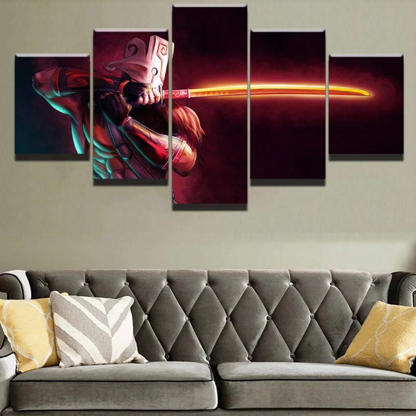 Modern Canvas Painting Game Poster 5 Pieces DOTA 2 Juggernaut Wall Art Home Decor Boys Room Printed
