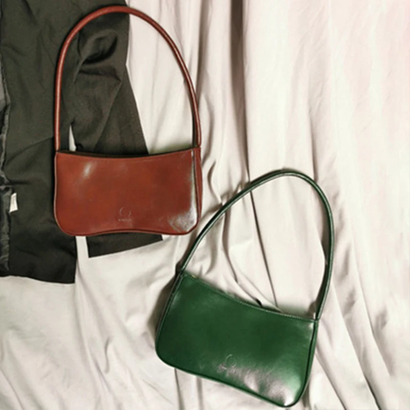 

Fashion Pu Small Shoulder Bags Women Retro Solid Color Underarm Bag Casual Commuter Handbags Retro Small Shoulder Bags Purse New