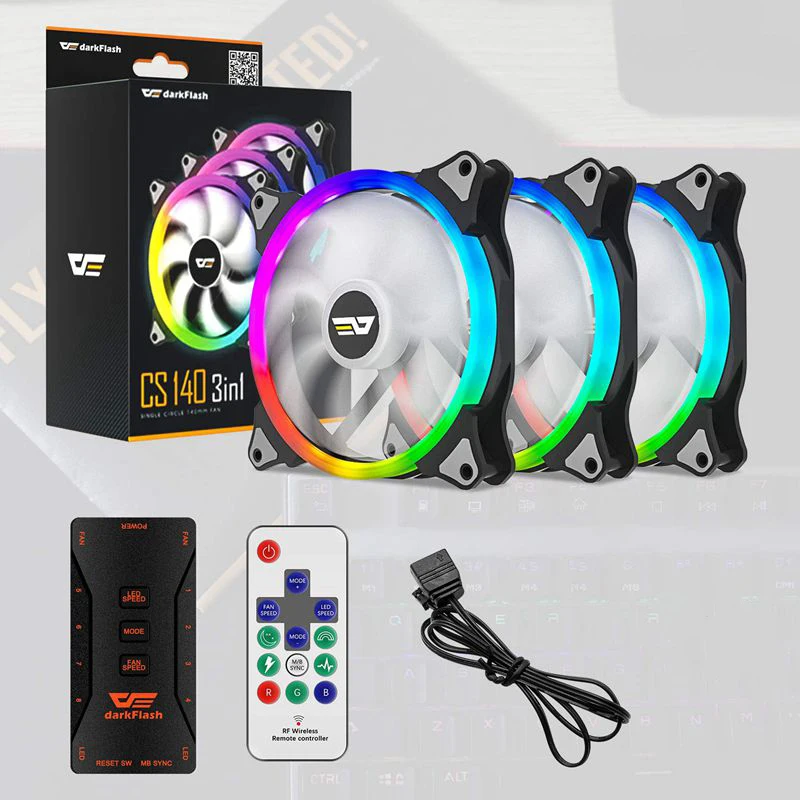 Чехол darkFlash 140 мм вентилятор Охлаждающий ПК RGB аура синхронизация 5 В/3Pin Заголовок