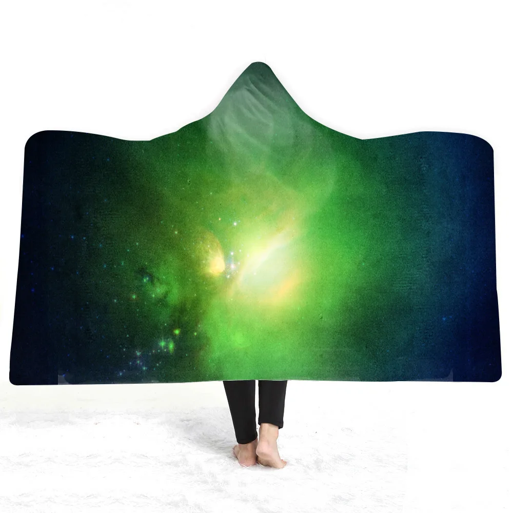Cosmic Galaxy одеяло с капюшоном утолщение 3d Печатный узор пледы одеяло диван/кровать/Самолет путешествия постельные принадлежности дропшиппинг