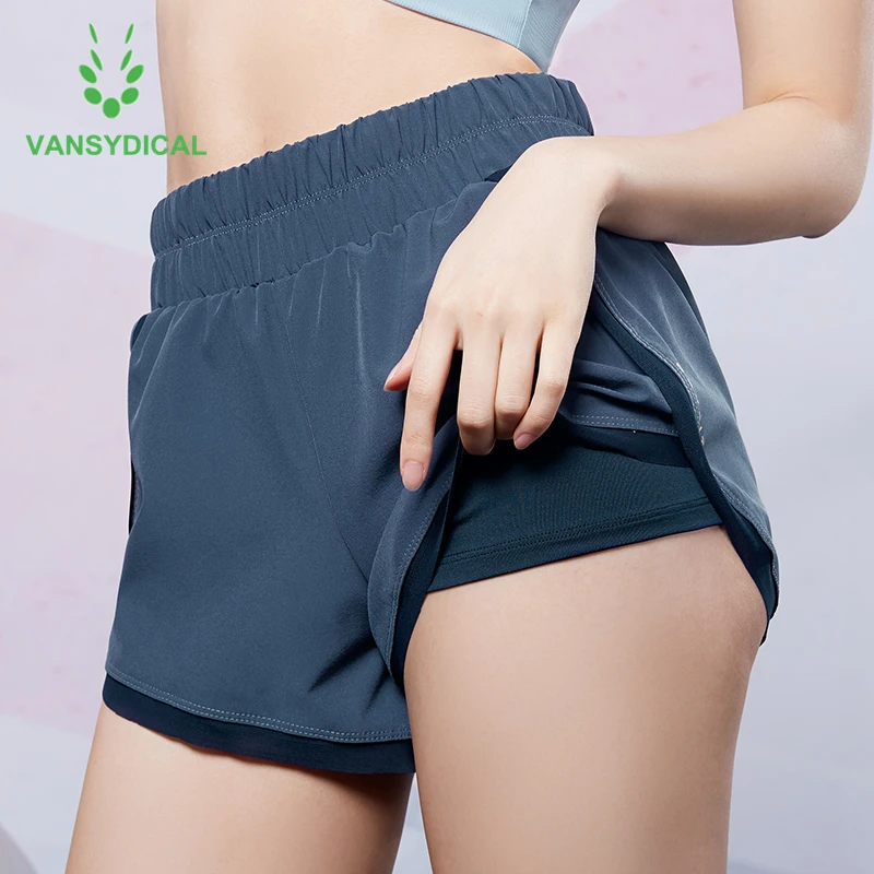 Vansydical спортивные шорты для йоги женские дышащие быстросохнущие фитнеса