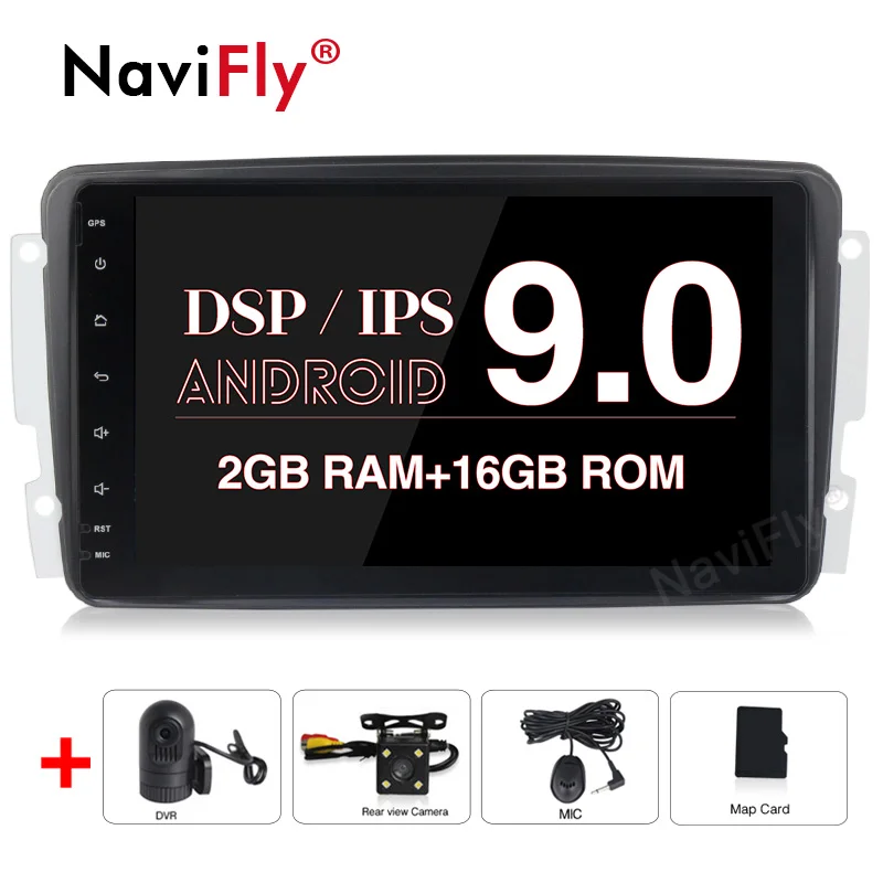 2Din Android9.0 4G ram 64G rom Автомобильный мультимедийный радио для Mercedes/Benz W209 W203 W168 ML W163 W463 Viano W639 Vito RDS - Цвет: 2G RAM 16G ROM