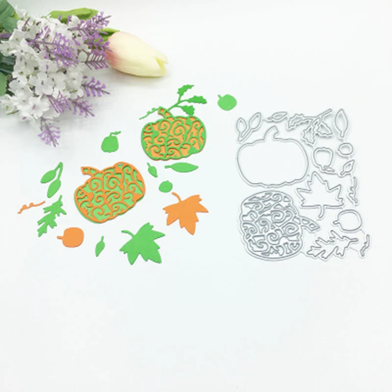 

2019 New Halloween Pumpkin Leaves Pattern Metal Cutting Dies Scrapbooking Craft Dies DIY Metal Cutting Stencil Dies
