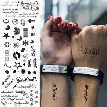 

Inspired Quotes Small Temporary Tattoos For Kids Children Men Women Crown Gun Tattoo Face Fake Cute Tatoo Sticker Tiny Hand