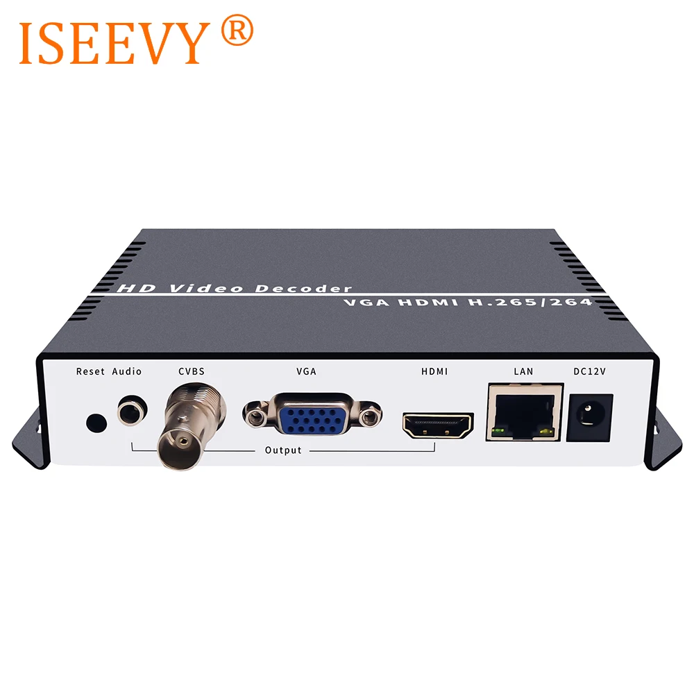 Видеодекодер ISEEVY H.265 H.264 4K IP-HDMI с выходом HDMI VGA CVBS для декодирования сетевого