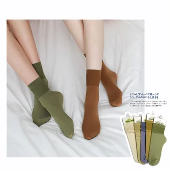 

2020 Spring Socks Female Japanese Pile Socks Solid Color Basic Velvet Short Stockings Tube Socks College Style Socks Women